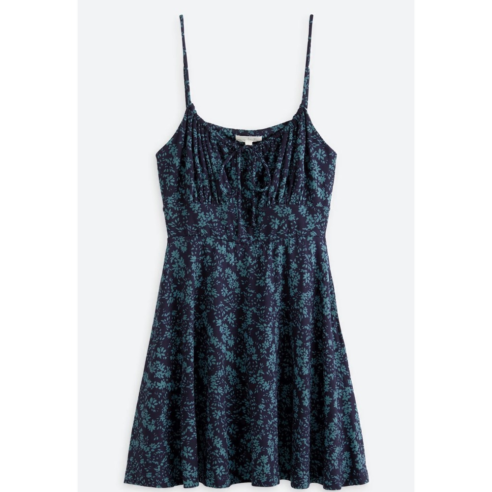Nine Britton Vera Sleeveless Dress Navy Teal Floral Mini Keyhole XL NWT - Picture 2 of 8